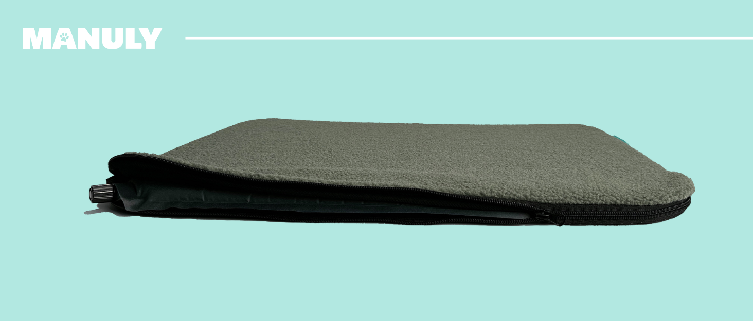 Килимок для собак у подорож: самонадувний килимок, м'який водовідштовхувальний чохол, сумка для перенесення, можна прати в пральній машині, знімний чохол, 100x70x3,5 см, 1080 г, сірий/блакитний