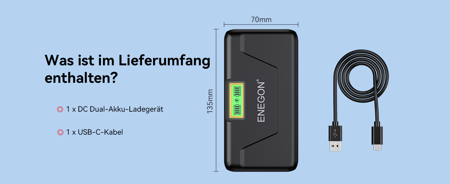 Зарядний пристрій ENAGON NP-FZ100 20W PD з LCD-дисплеєм для Sony Alpha (A7, A9, A7R, FX3, FX30)