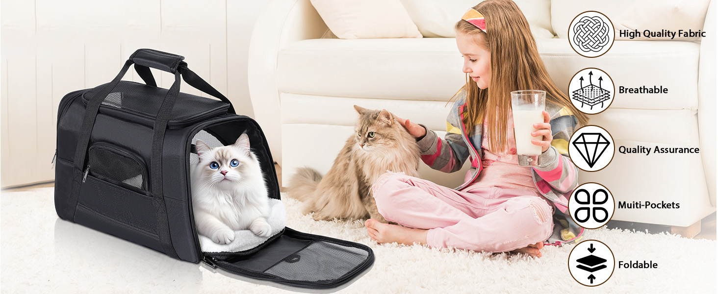 Транспортна переноска для котів та собак Romon Transportbox, 44x28x25 см, чорна