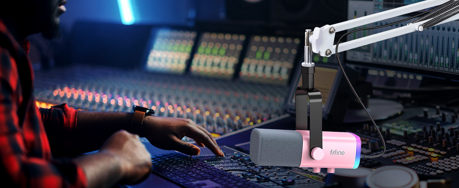 FIFINE K688 Тримач для мікрофона на пружинному кріпленні - Тримач для мікрофона з регулюванням, сумісний з FIFINE Recording XLR/USB мікрофонами, з кабелеутримувачами, для запису звуку