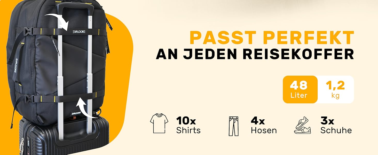 Чемодан ручної поклажі 55x40x20см з ручкою-телескопом, міцний валіза з ABS-пластику з TSA-замком, коричневий, з колесами