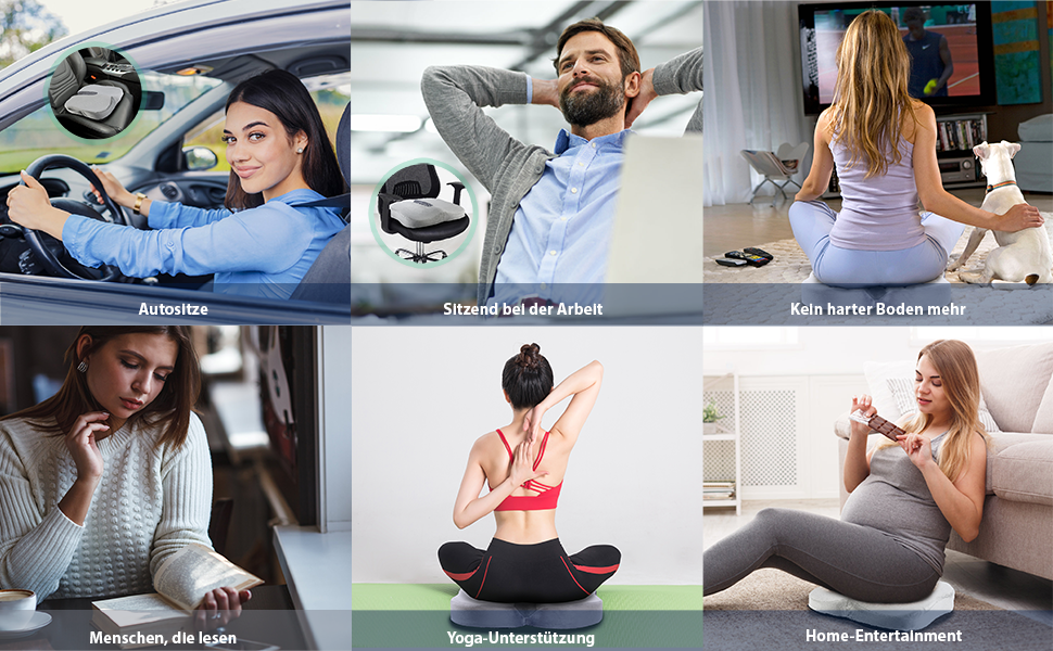 Подушка для сидіння Travel Ease з гелевою піною Memory Foam - ергономічна підтримка для офісу, авто та ігор (сірий)