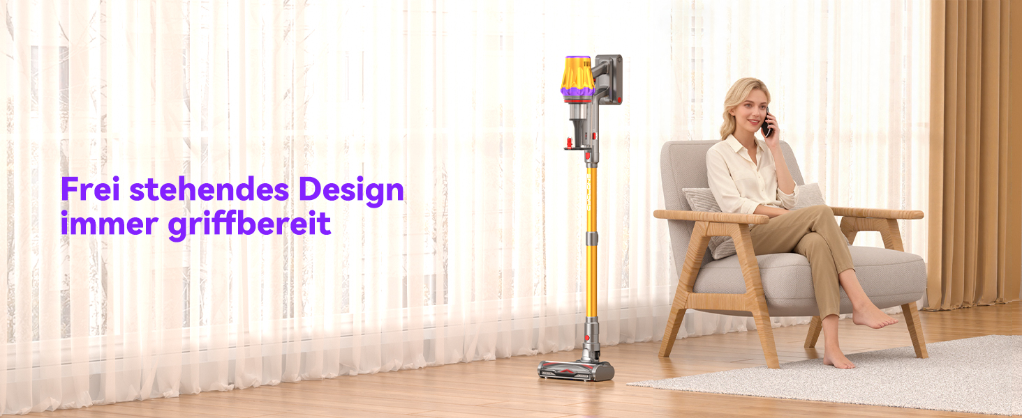 Бездротовий акумуляторний пилосос H9 58000Pa/650W з LED-дисплеєм та антизаплутувальною насадкою для тварин, килимів та твердих поверхонь, золотистий