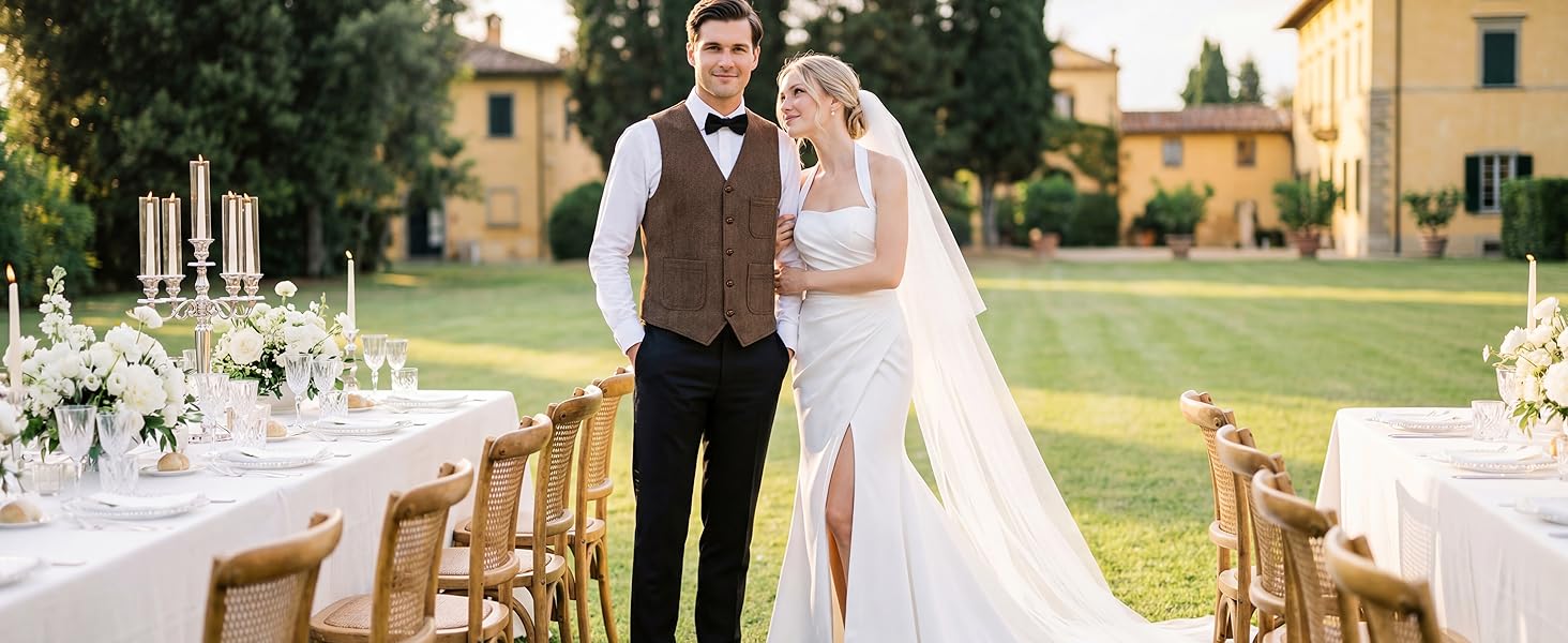 Чоловічий класичний жилет Solovedress з вовни для костюма, формальний, приталений, темно-синій для весілля та дружби нареченого