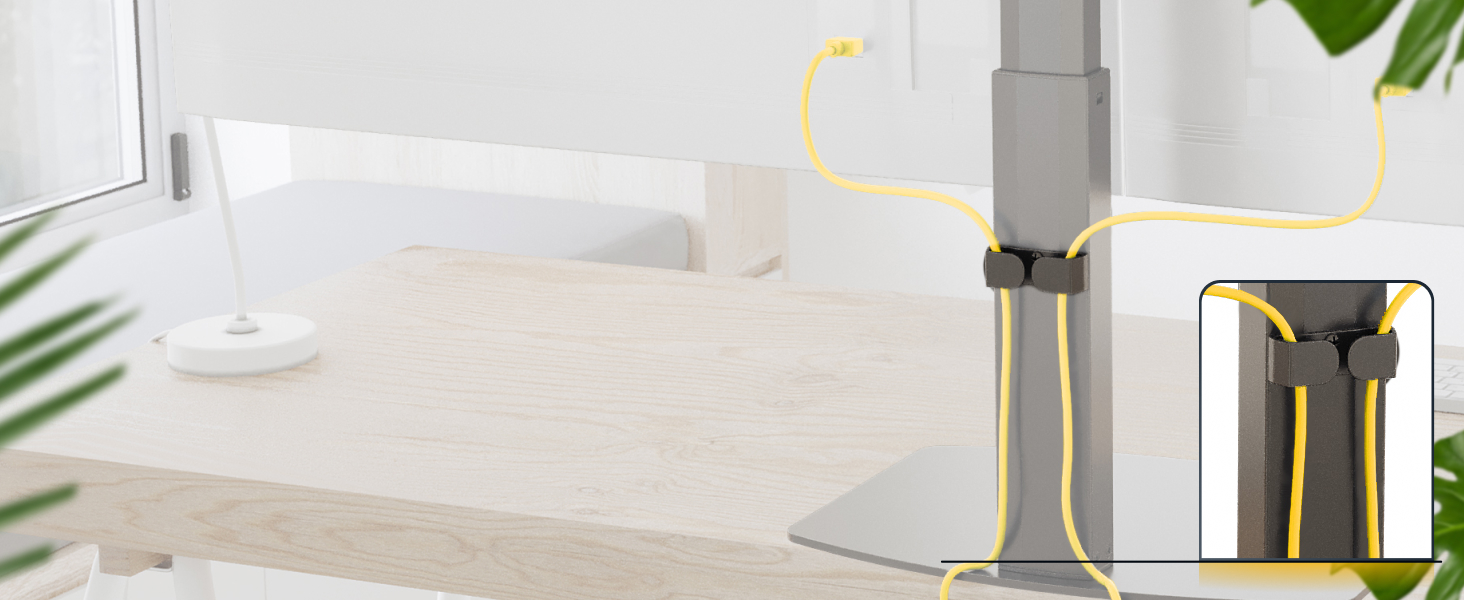 Підставка для монітора RICOO TS4111 для 2 моніторів, газ-амортизатор, 13-27 дюймів