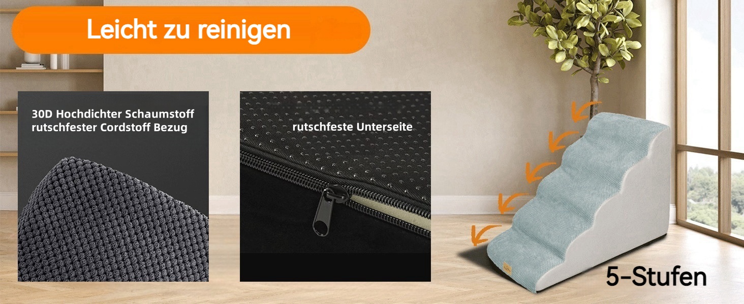 Сходинки для собак BingoPaw: 3/5 сходинок, 40/85 см, знімний чохол, протиковзкий