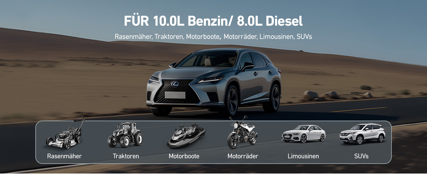 Powerbank AstroAI P10 для авто: пусковий пристрій, 10L бензин/8L дизель, 12V, LED, Orange