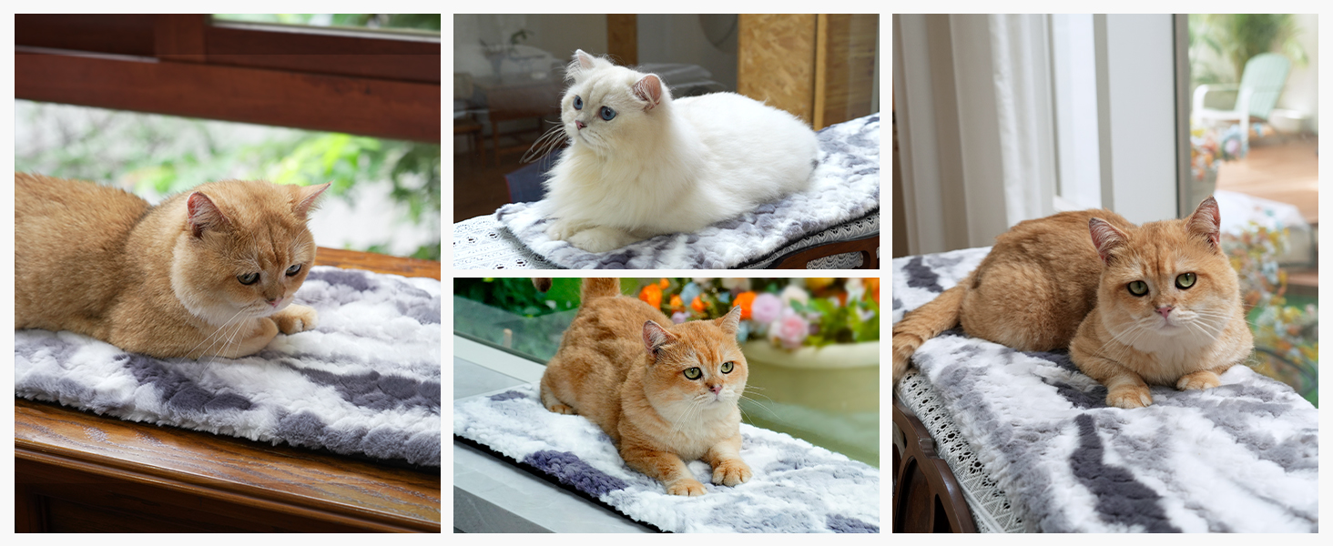 Кішка лежанка на підвіконня самонагріваюча, 90x28 см, сіра, м'яка, знімний чохол