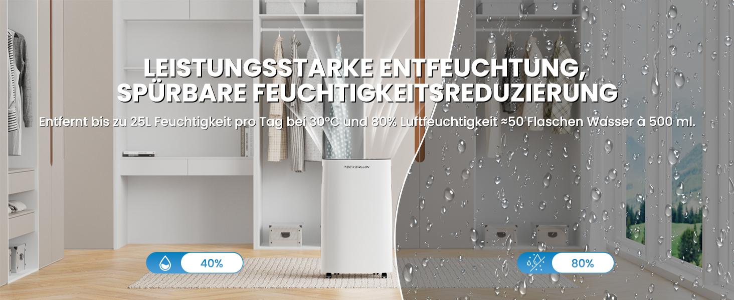 Електричний осушувач повітря 25л/день, 50㎡, з керуванням через додаток та сенсорною панеллю, для підвалу, бак 3.7л, злив по шлангу, 47dB, таймер 24г, захист від дітей, 3 роки гарантії