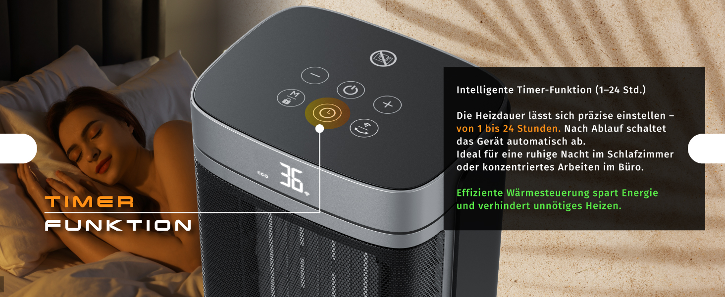 Електричний обігрівач Brandson з Wi-Fi, дистанційним керуванням та режимом ECO - тихий, з дитячим замком, таймером, для ванної, вітальні, офісу, дитячої кімнати