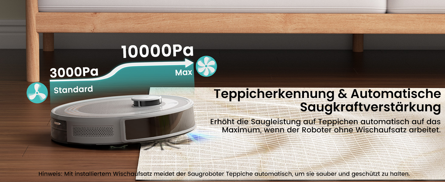 Робот-пилосос LEFANT M1: Мапірування, вологе прибирання, No-Go зони, 5500Pa, керування через додаток/Alexa, білий