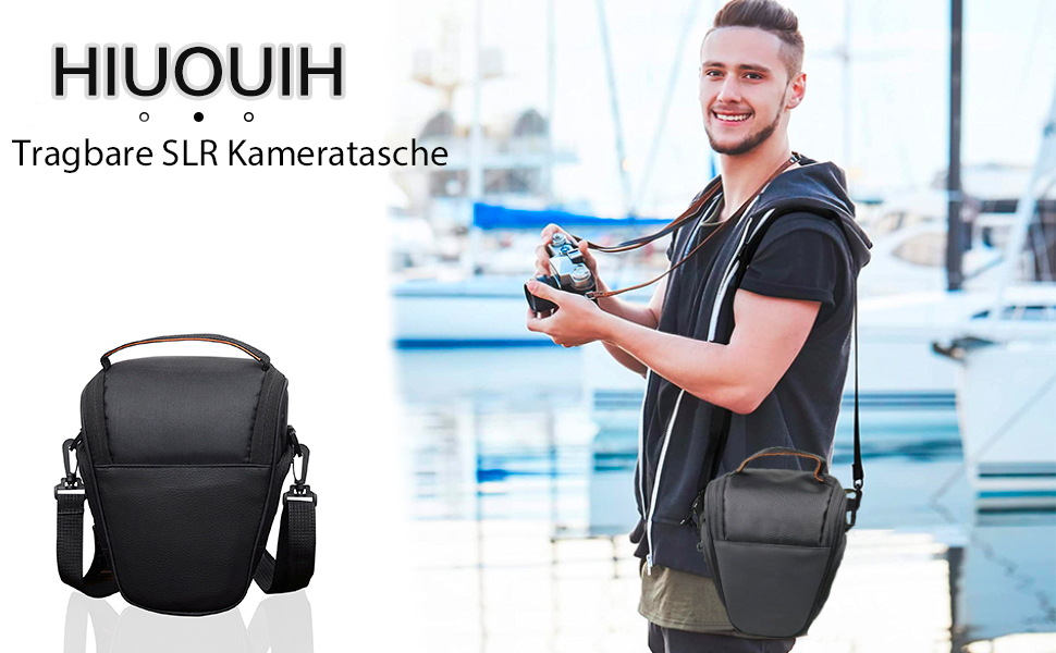 Чохол для камери HIUOUIH: сумка для дзеркальної фотокамери, системної камери, 26 x 19 x 15 см, чорний