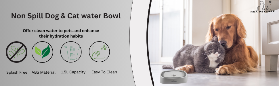 Плаваючий годівниця для води для собак і котів H&A Petcare - без розливання, повільне пиття, блакитний