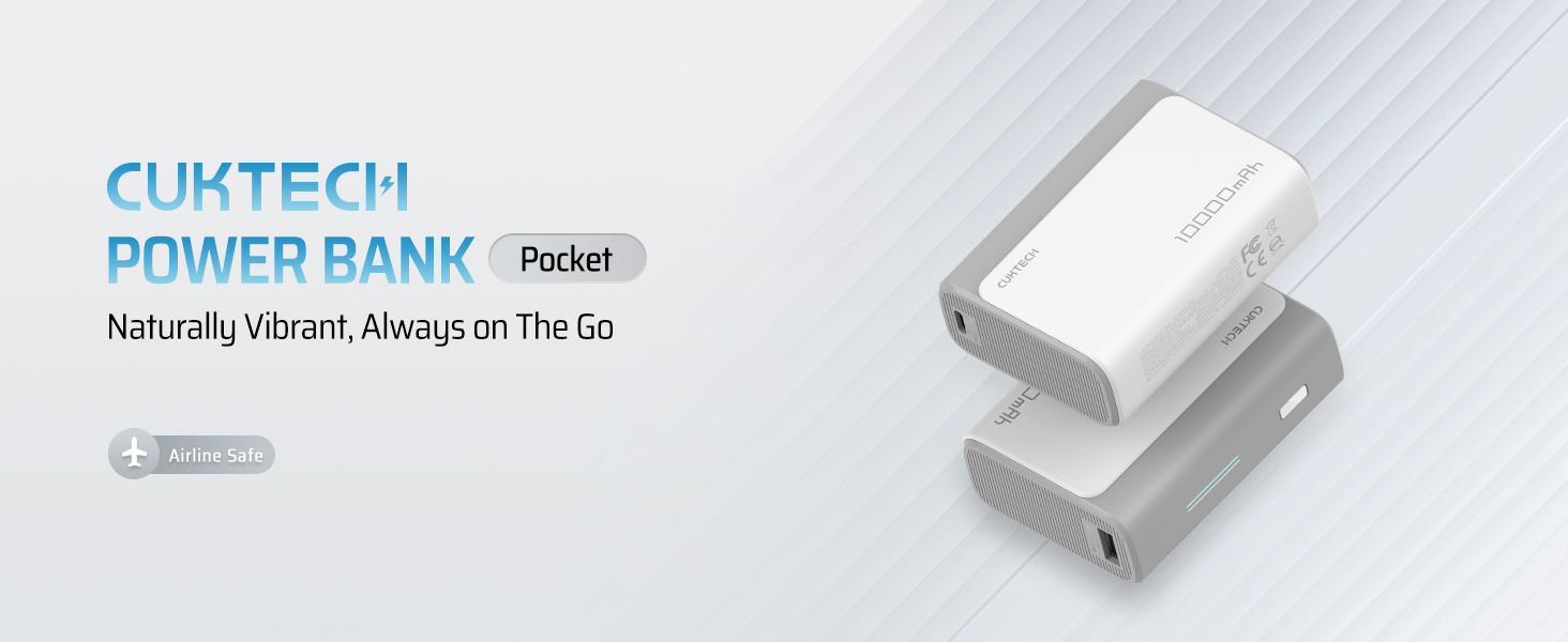 Powerbank CUKTECH 10000mAh 30W з USB-C, 2 порти, для iPhone, Samsung, iPad, Xiaomi, MacBook та інших