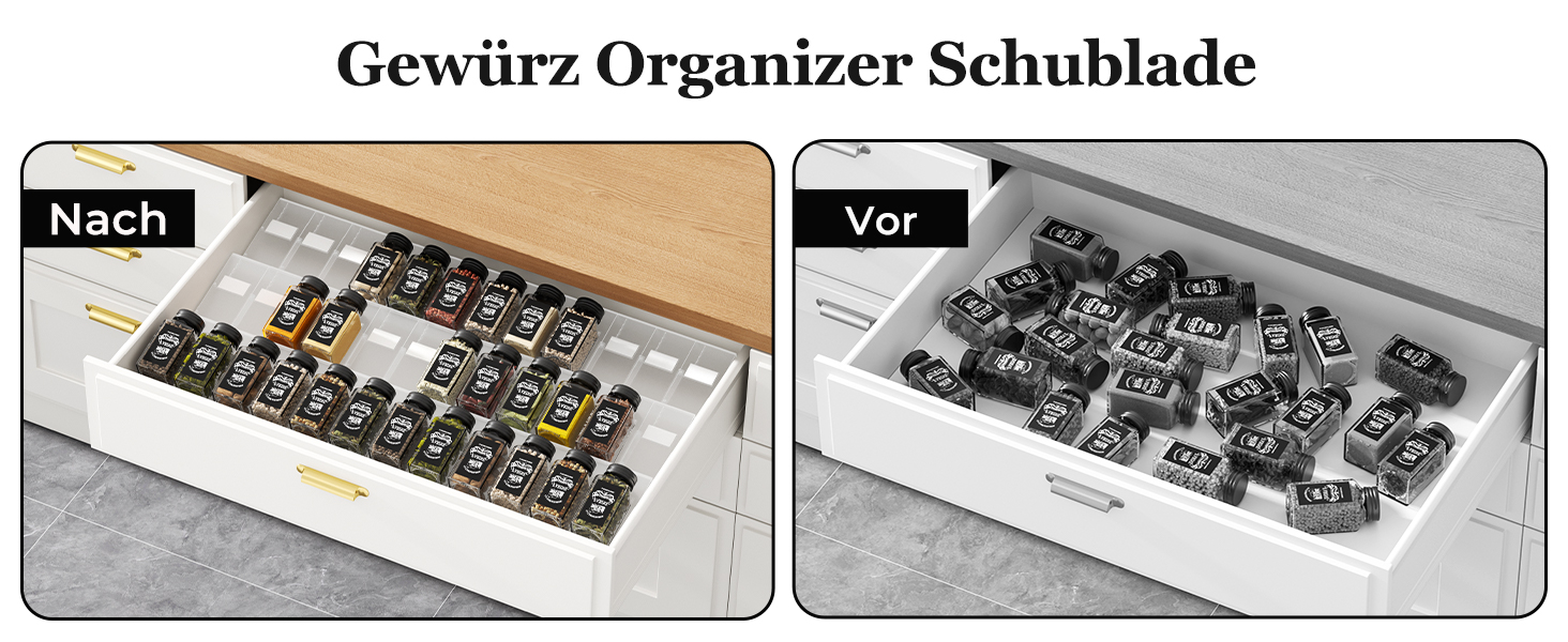Організатор для спецій Famhap, 24 шт. Прямокутні полички для спецій, органайзер для спецій у ящик, полиці для спецій, органайзер для спецій, прозорі
