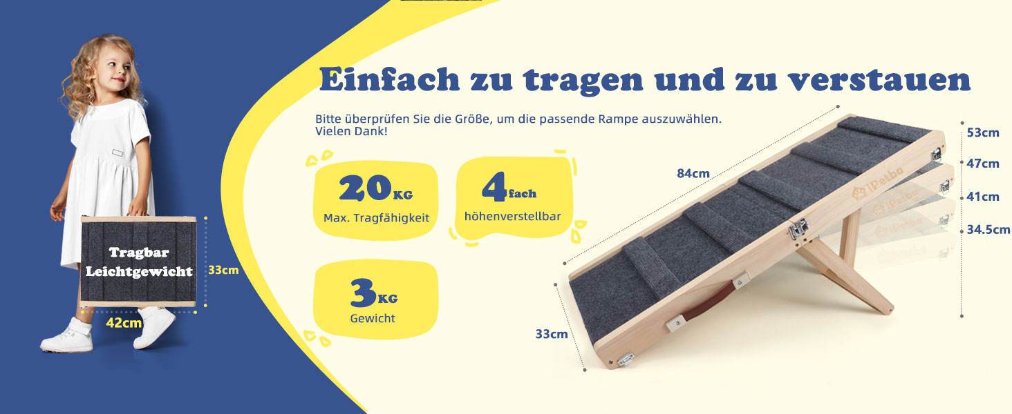 Сходинки для собак на ліжко та диван – м'які, антиковзні, складані, регульовані, портативні, до 16 кг, сірі