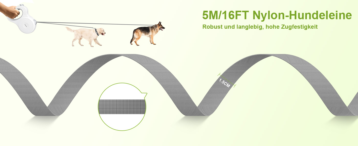 Рулетка для собак Active Brake - міцна повідка для середніх та великих собак до 60 кг (5 м)