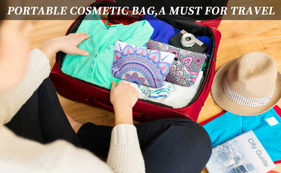 Косметичка для подорожей Czemo 4 шт. з тканини, водонепроникна, з монетницею, для жінок