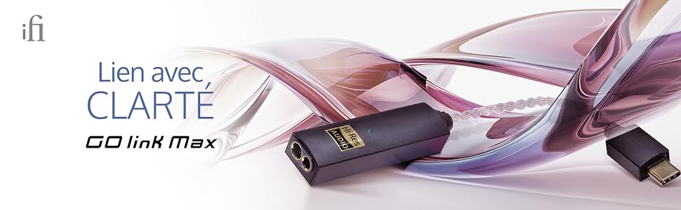 iFi Go Link Max - Портативний підсилювач навушників/ЦАП-донгл USB-C на 3,5/4,4 мм - Plug-and-Play Hi-Res аудіо з покращенням динамічного діапазону - PCM 384kHz/DSD256