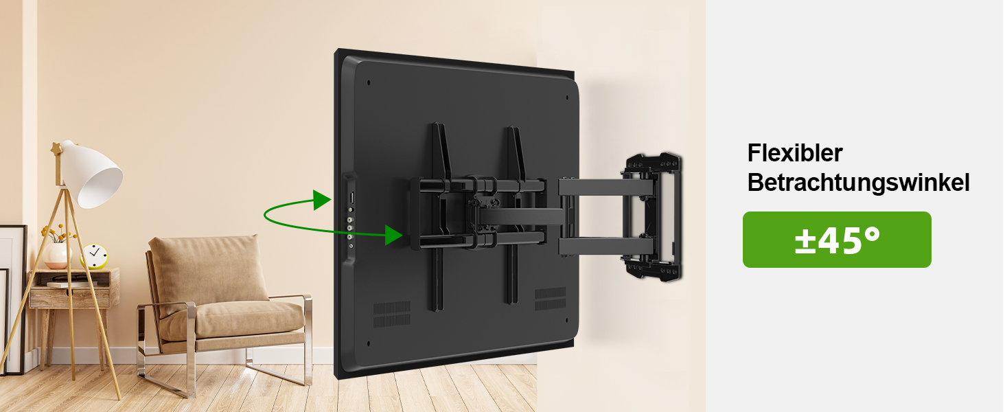 Кріплення для телевізора USX-MOUNT XMM902: поворотне та нахильне, для плоских та вигнутих телевізорів до 35 кг, VESA 400x400 мм, 37-86 дюймів