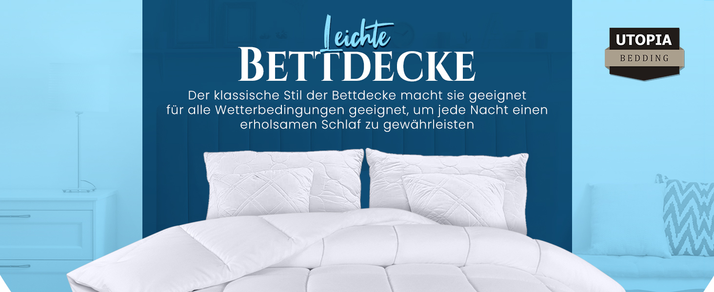 Ковдра Utopia Bedding 135 x 200 см, всесезонна, мікрофібра (біла)