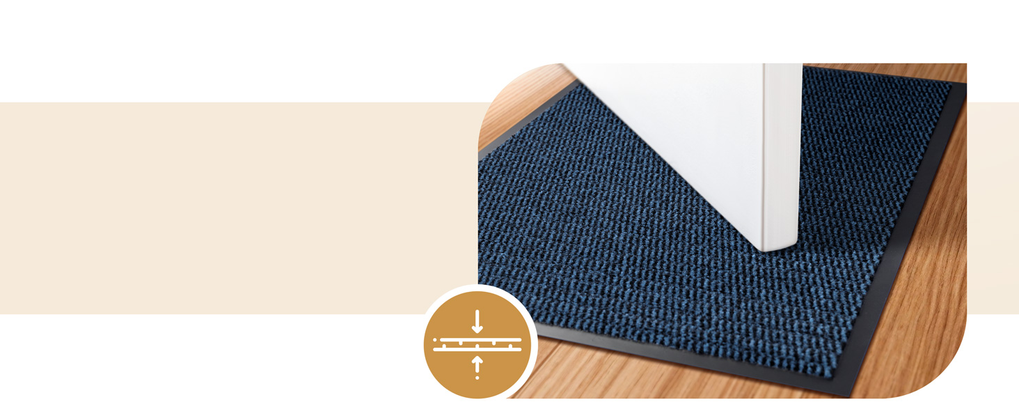 Килимок для дому 60x90 см, блакитний - Schmutzfangmatte для приміщень, килимок для входу, антиковзаючі