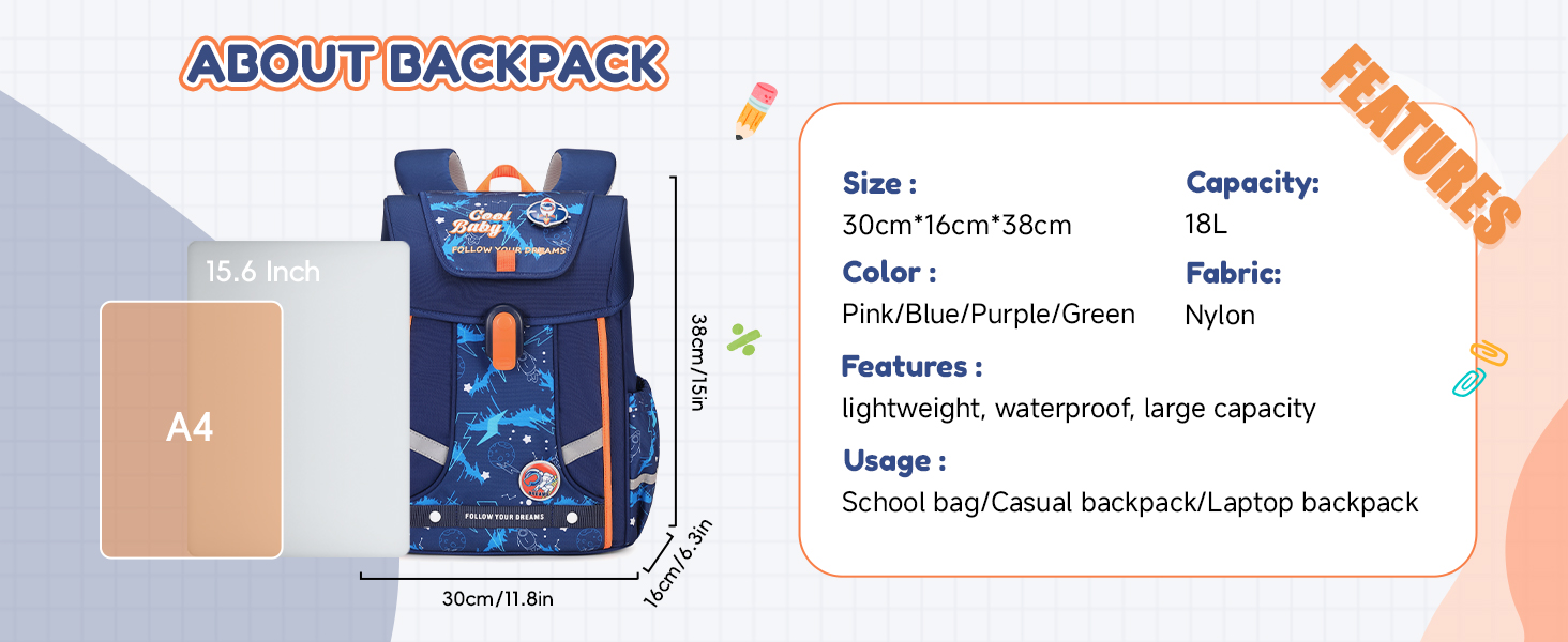 Шкільний рюкзак для хлопчика, 1-4 клас, ергономічний, з нагрудним ременем, 2025, для дітей 6-10 років, знімний поясний ремінь, світловідбиваючий, блакитний