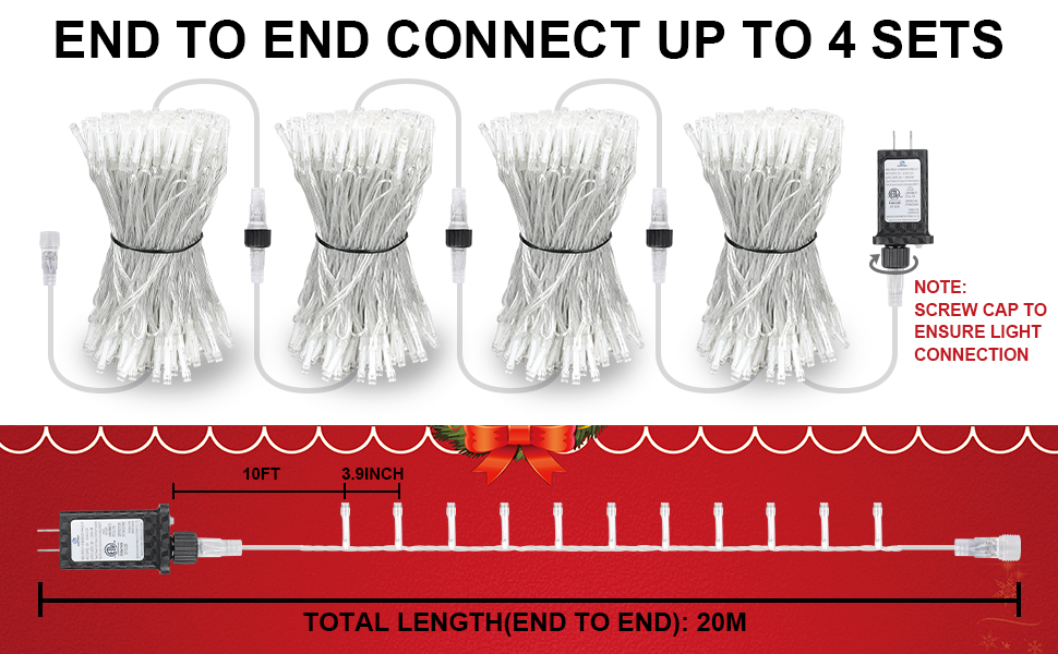 Гірлянда святкова на 10 метрів, 100 LED, з пультом, водонепроникна, 8 режимів. Ідеальна для декорування саду, тераси, балкону та святкових вечірок.
