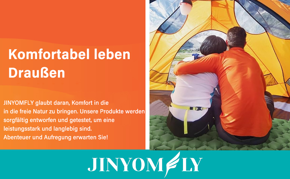 Каремат JINYOMFLY самонадувний туристичний, посилений, з насосом та подушкою, водонепроникний, ультралегкий для кемпінгу, піших прогулянок, відпочинку на природі (Блакитний)