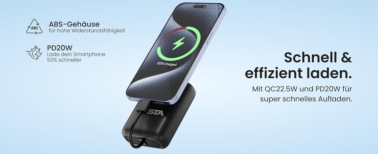 Портативний зарядний пристрій Powerbank Mini [9000mAh] білий - Швидка зарядка, PD20W, Type-C вхід/вихід, LED-індикатор заряду, USB та Type-C порти