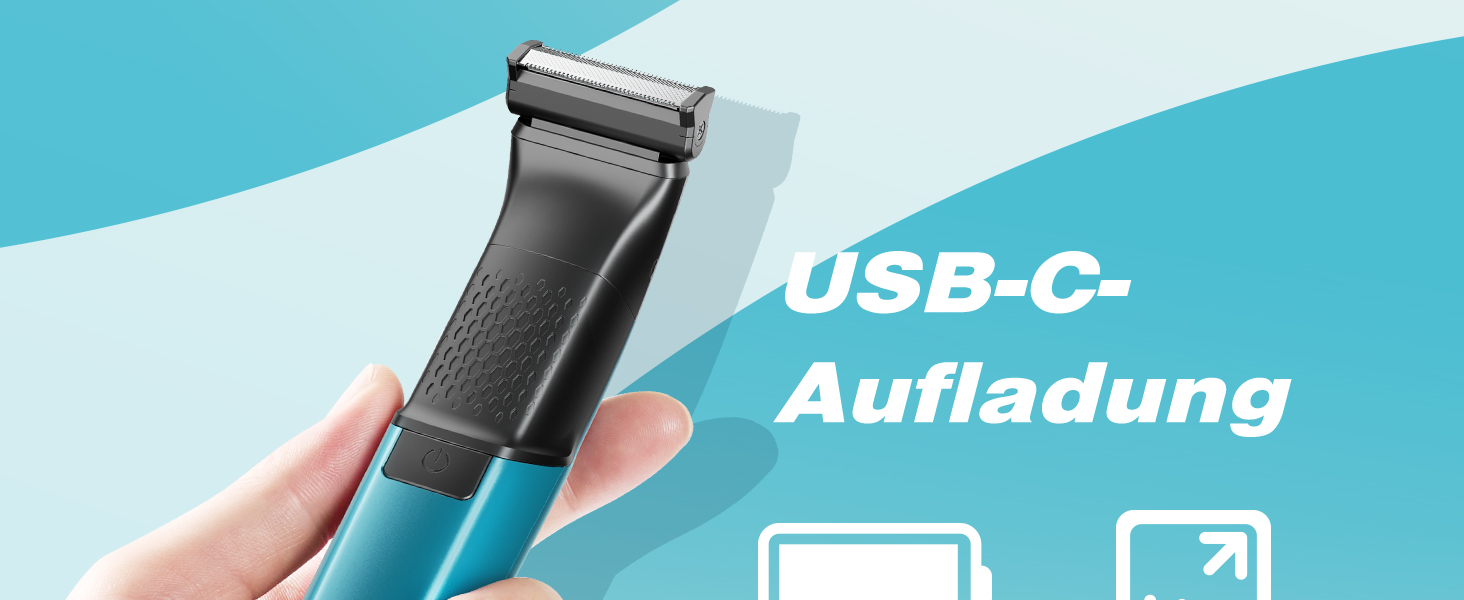 Триммер для тіла Kensen 2-в-1: для чоловіків, для інтимної зони, волога та суха, з насадками для грудей, пахв та зони бікіні