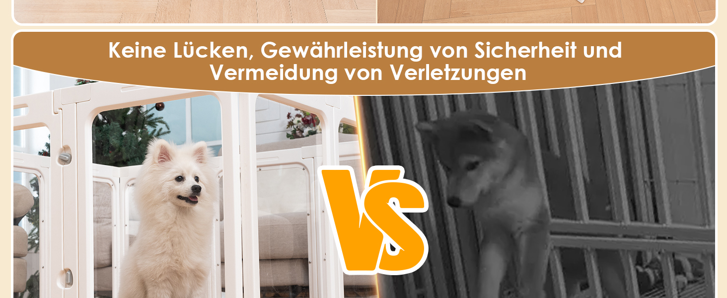 Акриловий вольєр для цуценят, 60 см, прозорий загородження для собак, портативний вольєр для цуценят та собак середніх розмірів, для використання в приміщенні та на вулиці, 10 панелей, білий