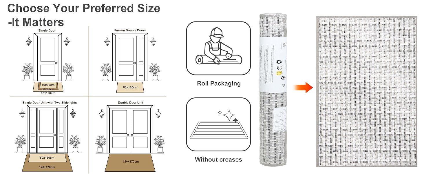 Килимок для дому, антиковзаюча підлога, килимок для вхідних дверей, 41x61 см, сірий