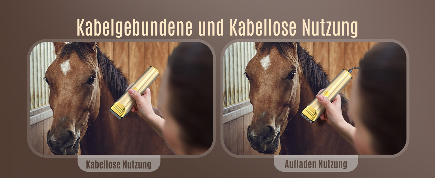 Машина для стрижки коней Oneisall бездротова, потужна, 7000 обертів, для густого та сплутаного волосся, чорна