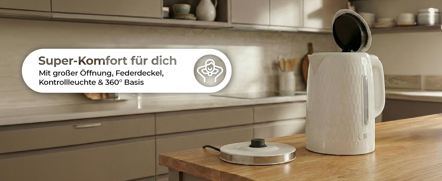 Електричний чайник Aeco AQA NEO з нержавіючої сталі, 1.7 л, 2150 Вт, без BPA, фільтр від накипу, бездротовий, CoolTouch, шампань сріблястий