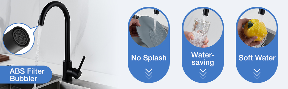 Чорний кухонний змішувач з нержавіючої сталі 304, поворотний вилив, моно-змішувач, стандарт UK, матовий чорний