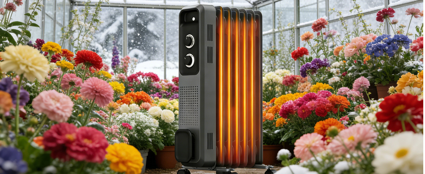 Масляний радіатор COWSAR: Енергоефективний обігрівач з 3 режимами, захистом від перекидання та перегріву, 1200W, сірий для вітальні та спальні