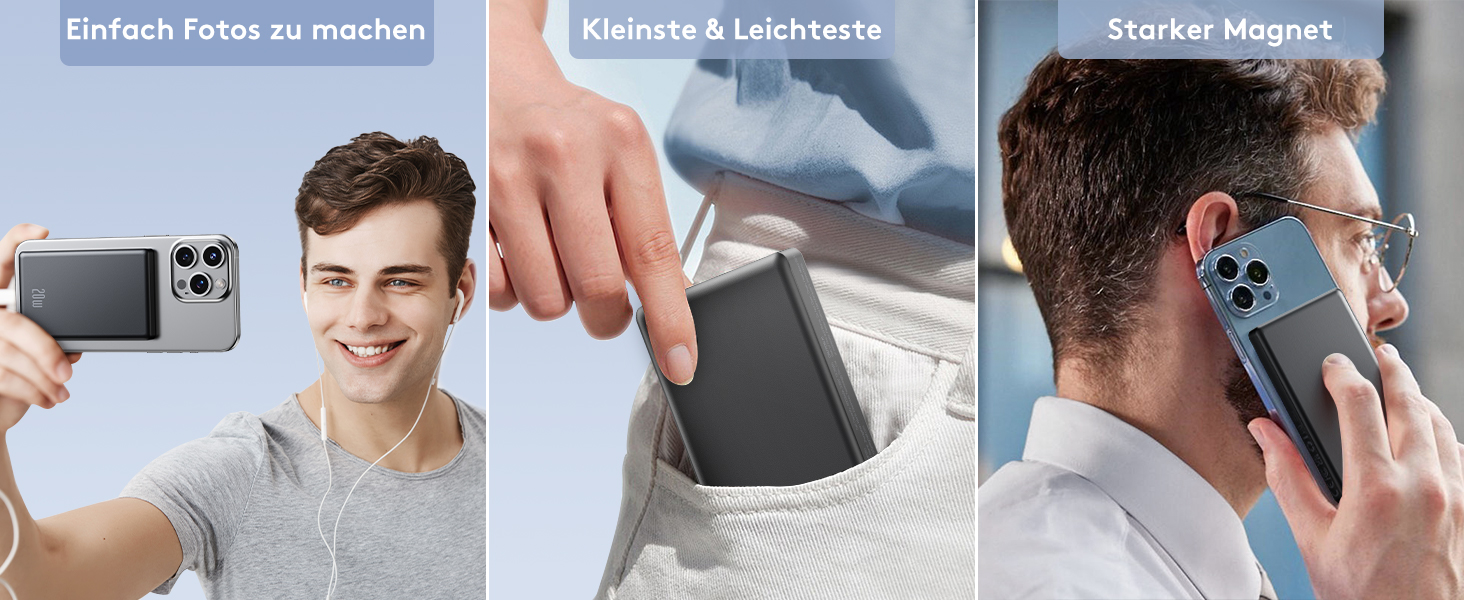 Power Bank Ntaanoo з MagSafe для iPhone 16/15/14/13/12 (10000mAh, 20W, бездротова зарядка)