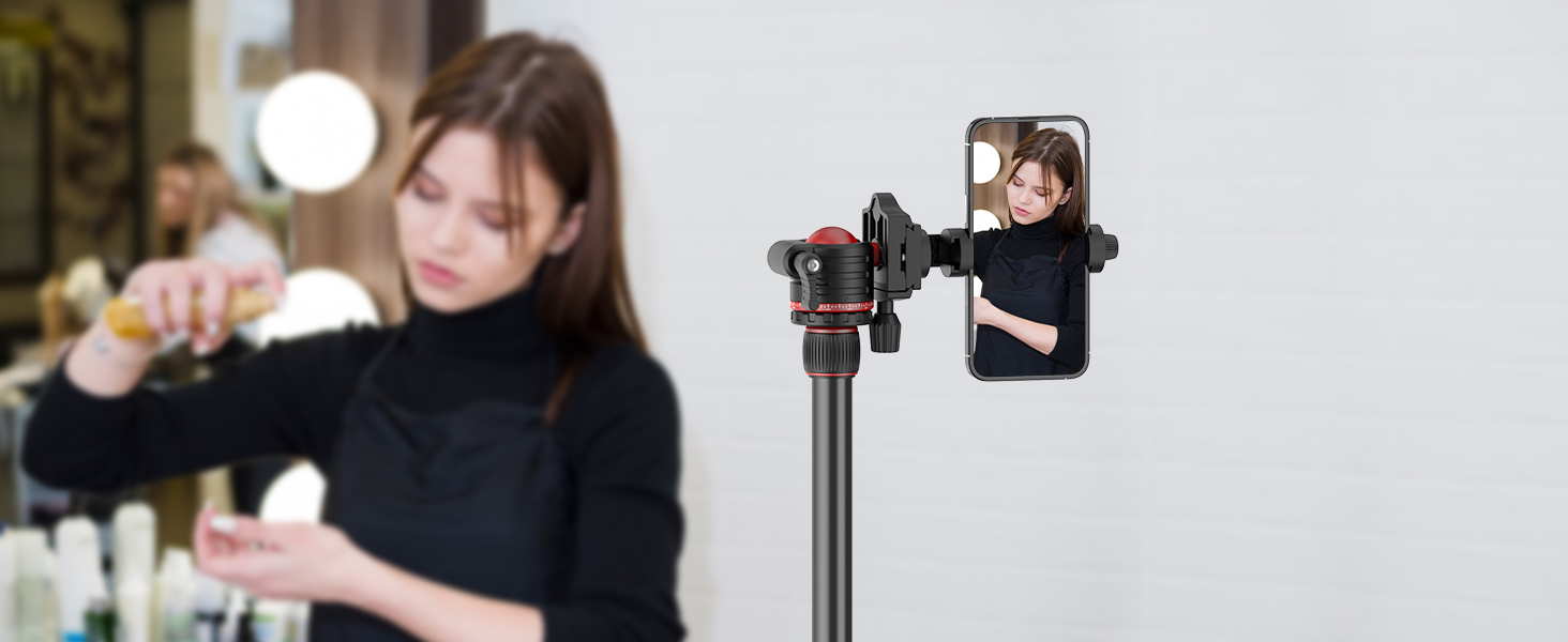 Штатив для камери XXZU 188 см, складаний, з кульковою головкою 360°, для DSLR, телефону, телескопа, чорно-червоний