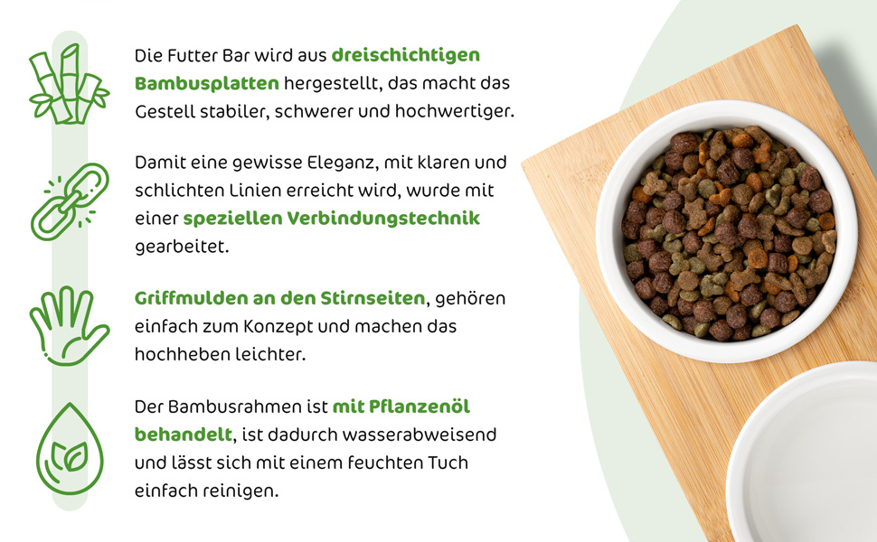 Миска для котів та тварин з бамбукового каркасу, подвійна керамічна миска 400 мл, для кошенят, собак, тварин