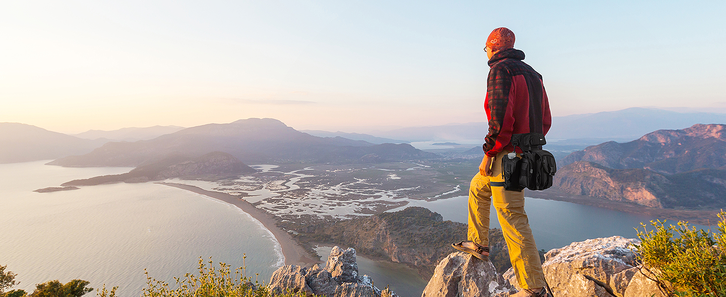 Тактична набедрена сумка Jueachy, водонепроникна, для мотоциклів, риболовлі, кемпінгу, чорна