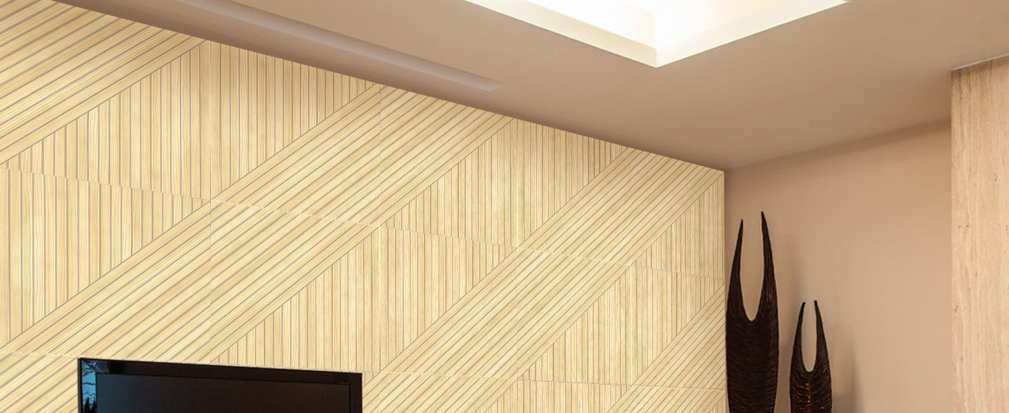 Акустичні панелі JBER, самоклеючі звукопоглинаючі стінові панелі для офісу, студії та дому, 6 шт, 180 x 120 см, колір білий віск/тик