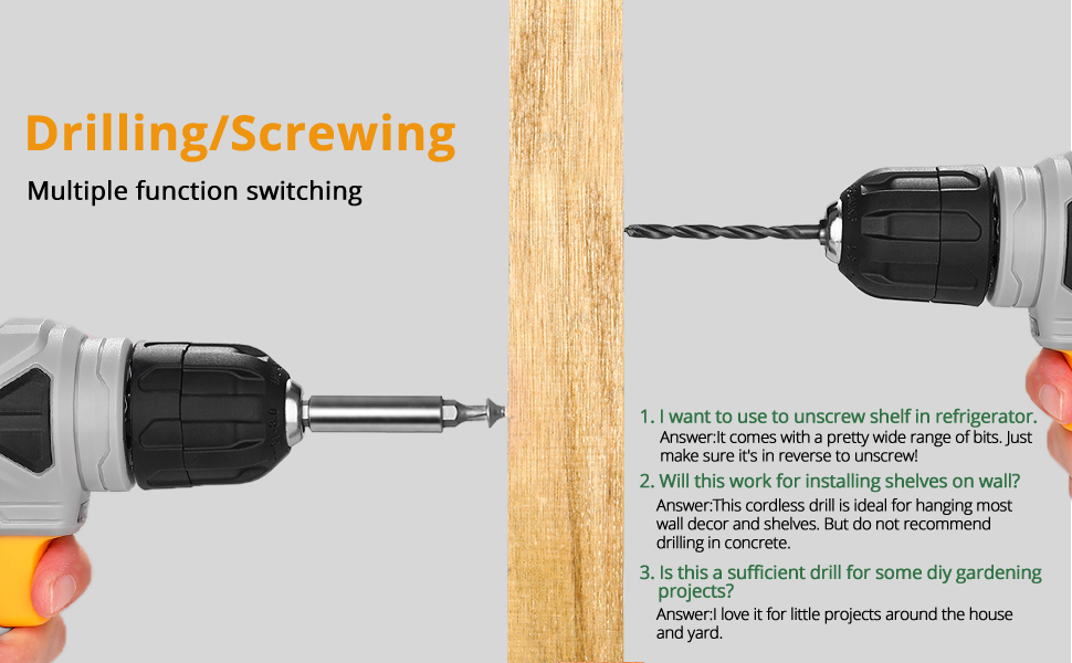 Акумуляторний шуруповерт-дрель DEKOPRO 8V 42шт з аксесуарами: ударний, LED-підсвітка, 12Nm, регулювання швидкості, для ремонту будинку (сірий)