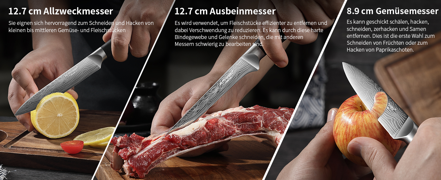 Набір кухонних ножів FUTHVWIN 7 предметів: професійний набір з японської високоякісної сталі з ергономічною ручкою, у подарунковій коробці