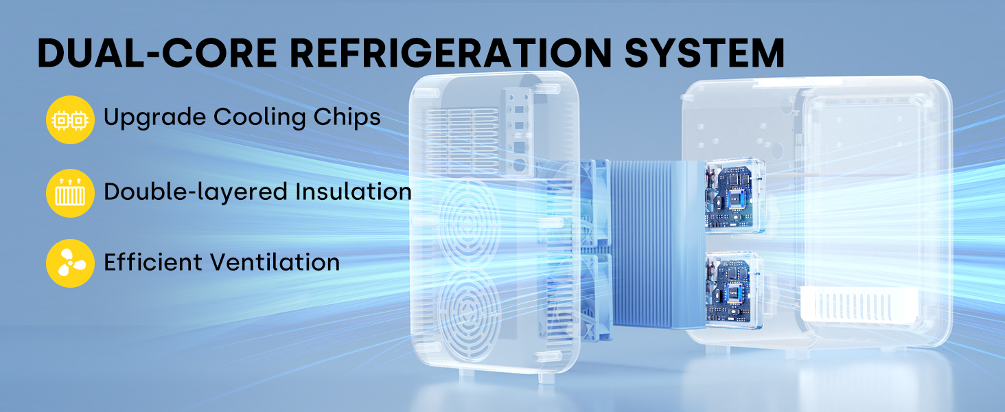Mini холодильник Enventor 10L: портативний, з подвійним охолодженням, 12V/220V, для авто, кімнати, офісу (чорний)