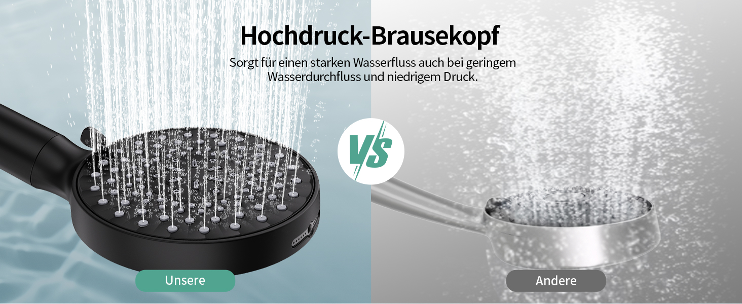 Душова лійка SR SUN RISE з фільтром, шланг та картриджі, 9 режимів, високий тиск, для жорсткої води, видаляє хлор, важкі метали, бактерії, чорний колір
