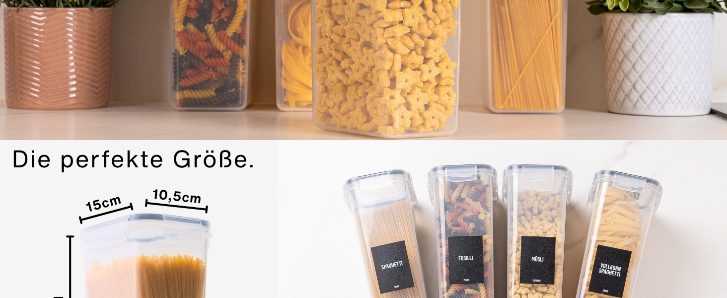 Набір контейнерів для зберігання Deco haus® 24 шт. з кришкою, герметичні - для кухні, продуктів, організації - для борошна, макаронів, мюслі