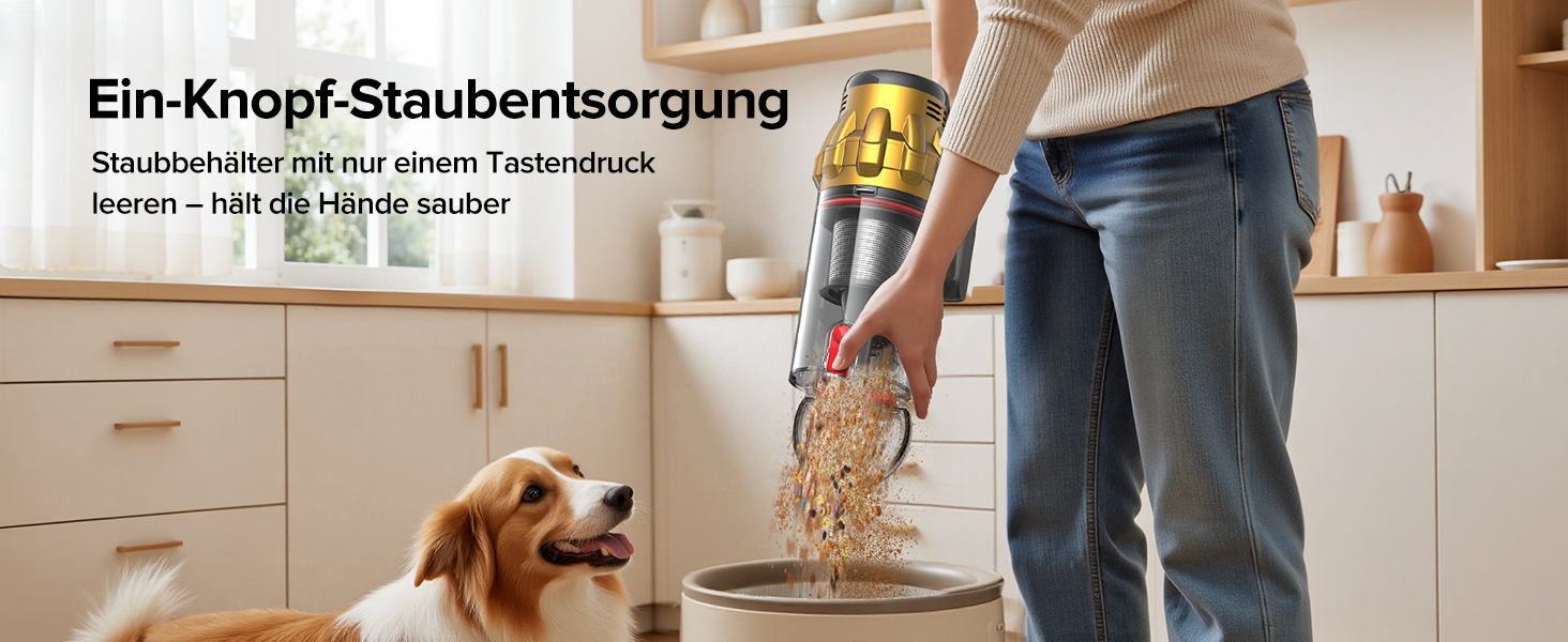 Бездротовий акумуляторний пилосос Lubluelu 550W/50KPa з дисплеєм та антизаплутувальною насадкою, до 50 хвилин роботи, для твердих поверхонь, килимів та шерсті тварин