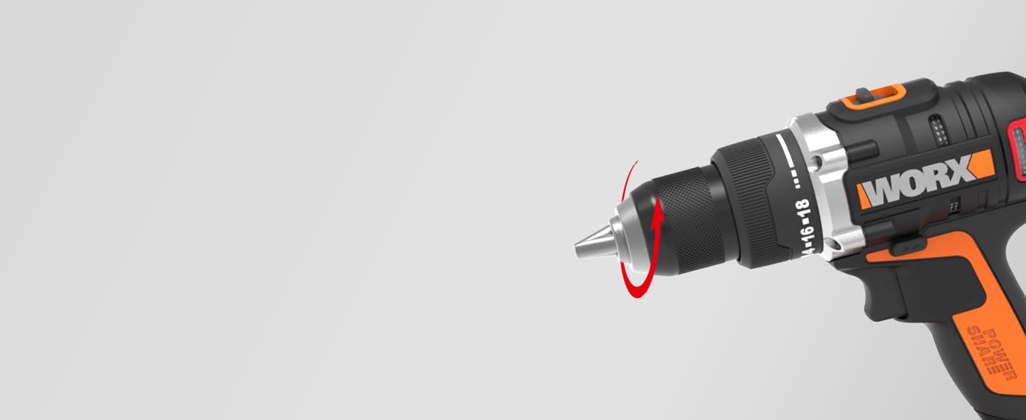 WORX WX175.9 Акумуляторний дриль-шуруповерт 20V – безщітковий, 60Nm, 2-швидкісний, з LED-підсвічуванням. Комплект для свердління та закручування (без акумулятора та зарядного пристрою)