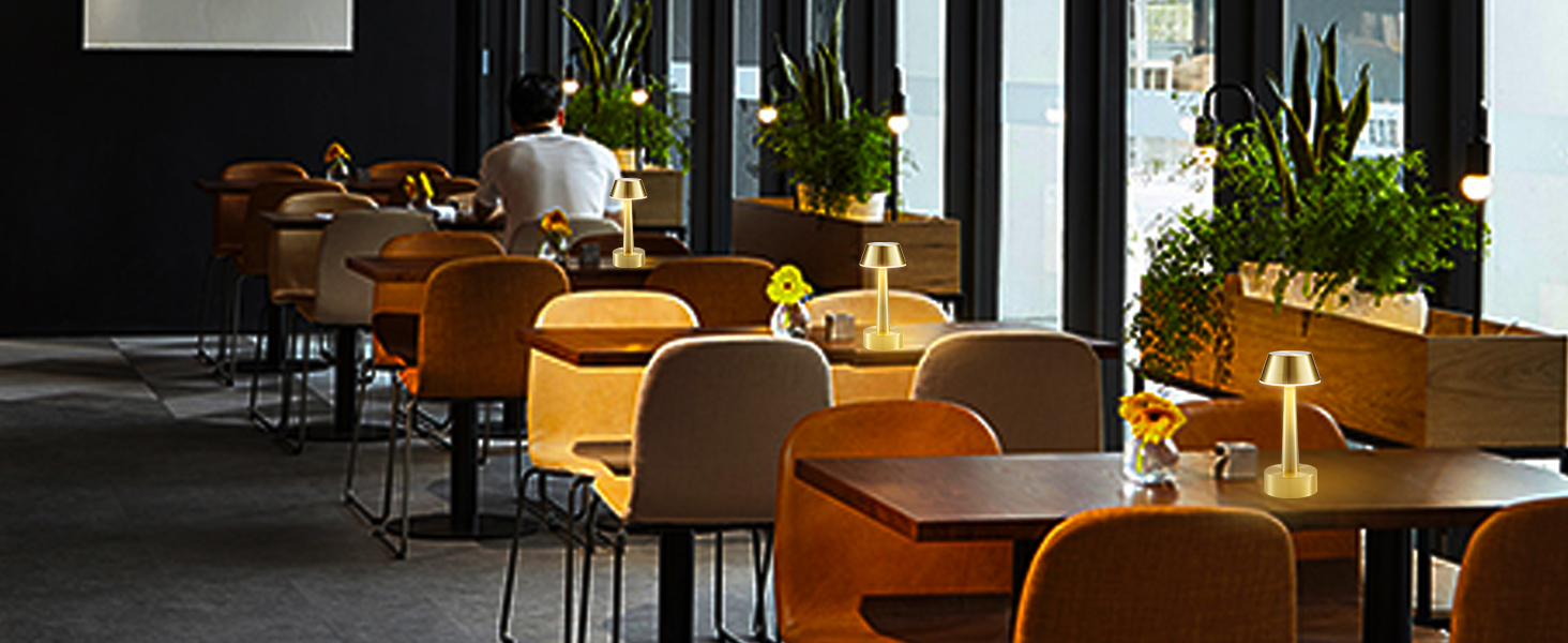 Бездротова лампа OCEST USB, акумуляторна настільна лампа для дому та саду, 3 кольори, сенсорне регулювання яскравості, золота